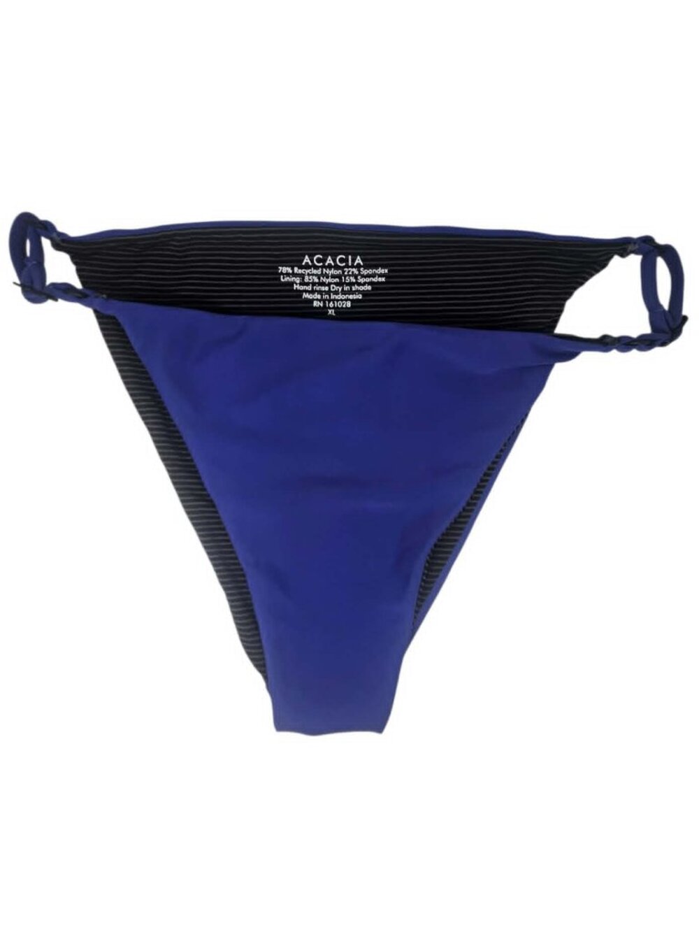 ACACIA Periwinkle Blue Bikini Bottoms Striped-Lining Size XL - Just Bottoms